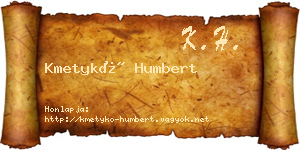Kmetykó Humbert névjegykártya
